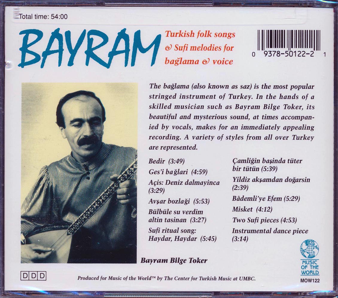 Bayram Bilge Toker - Turkish Folk Songs & Sufi Melodies [1990 New CD]