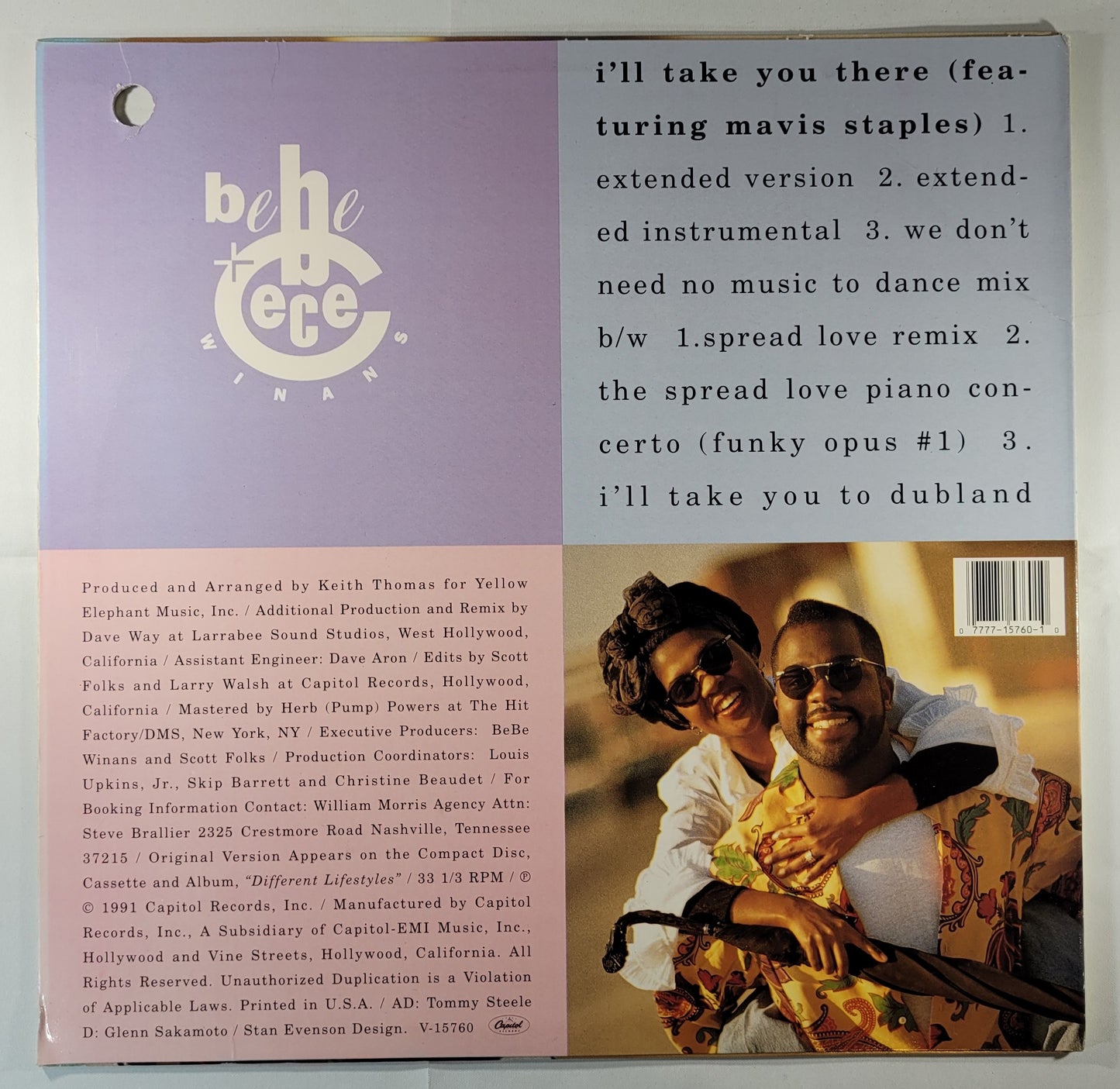 BeBe & CeCe Winans - I'll Take You There [1991 Used Vinyl Record 12" Single]