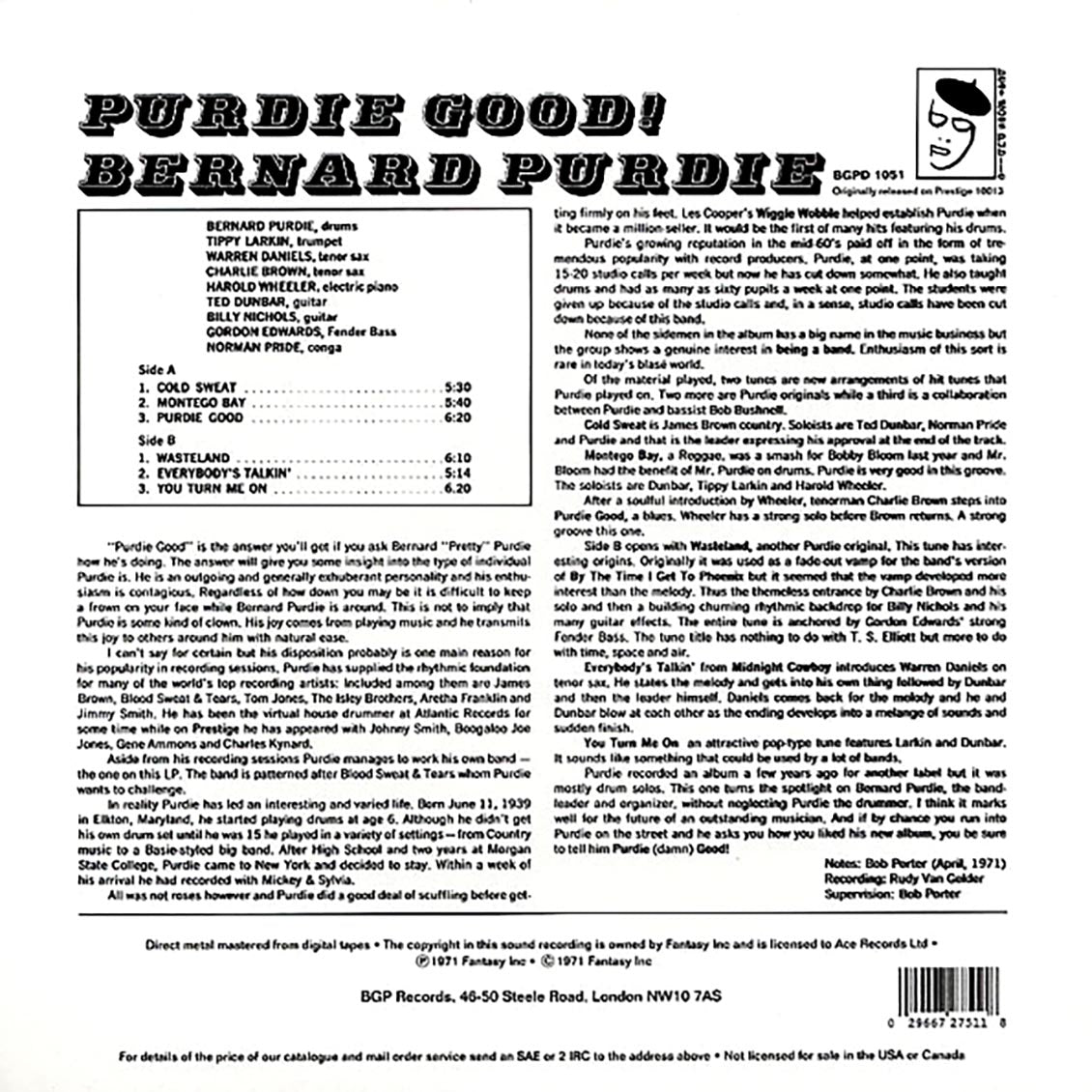 Bernard Purdie - Purdie Good! [Reissue DMM] [New Vinyl Record LP]