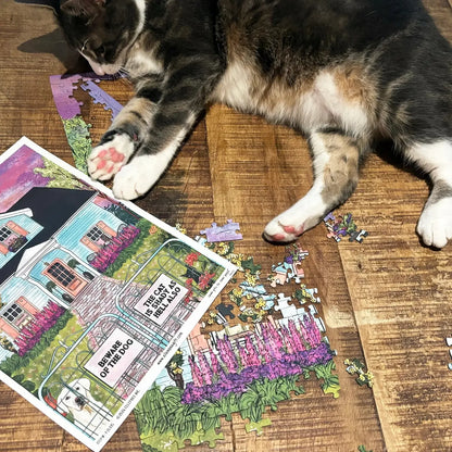Beware of the Dog... Cat is Shady... 1000 Piece Soft Touch Jigsaw Puzzle Ellembee