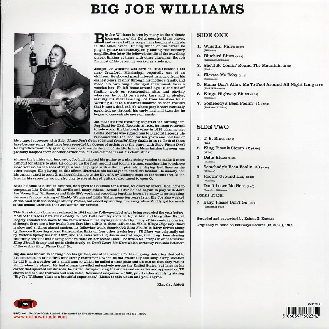 Big Joe Williams - Big Joe Williams and His Nine String Guitar [2022 Reissue 180G] [New Vinyl Record LP]