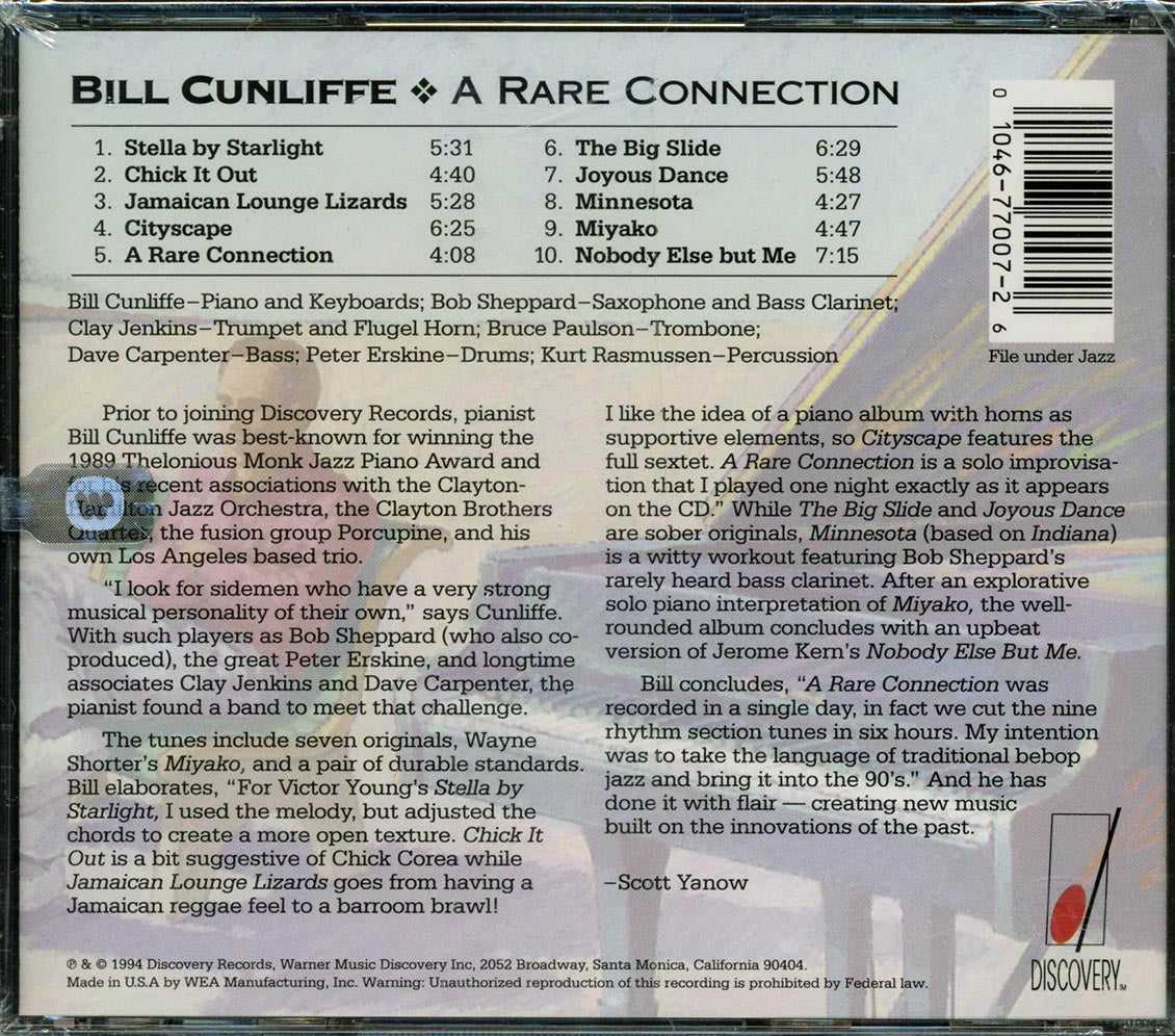 Bill Cunliffe - A Rare Connection [1994 New CD]