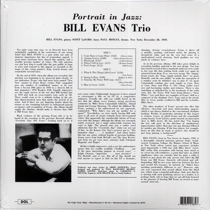Bill Evans Trio - Portrait in Jazz [2017 Reissue 180G] [New Vinyl Record LP]