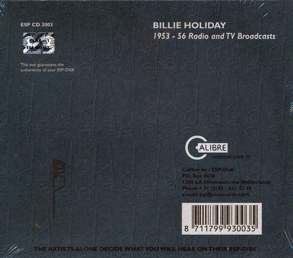 Billie Holiday - 1953-56 Radio and TV Broadcasts [1999 Reissue] [New CD]