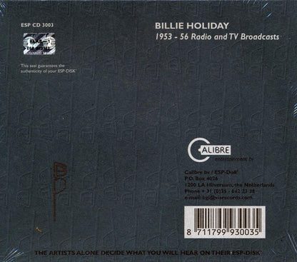 Billie Holiday - 1953-56 Radio and TV Broadcasts [1999 Reissue] [New CD]