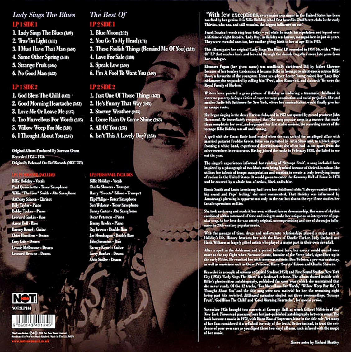 Billie Holiday - Lady Sings the Blues [2013 Compilation 180G] [New Double Vinyl Record LP]