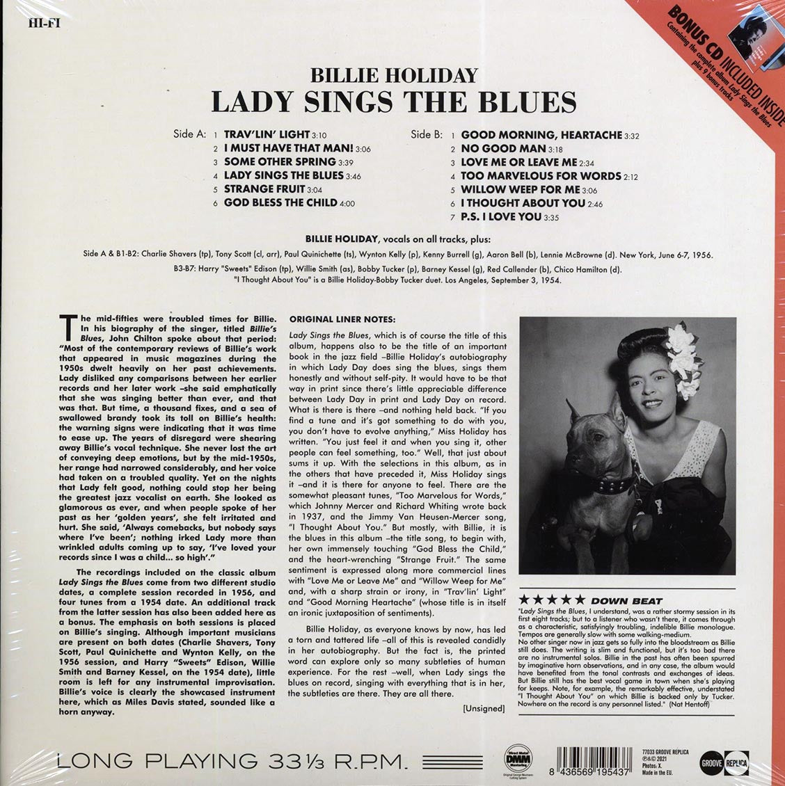 Billie Holiday - Lady Sings the Blues [2021 Reissue Remastered 180G Mono Bonus CD] [New Vinyl Record]