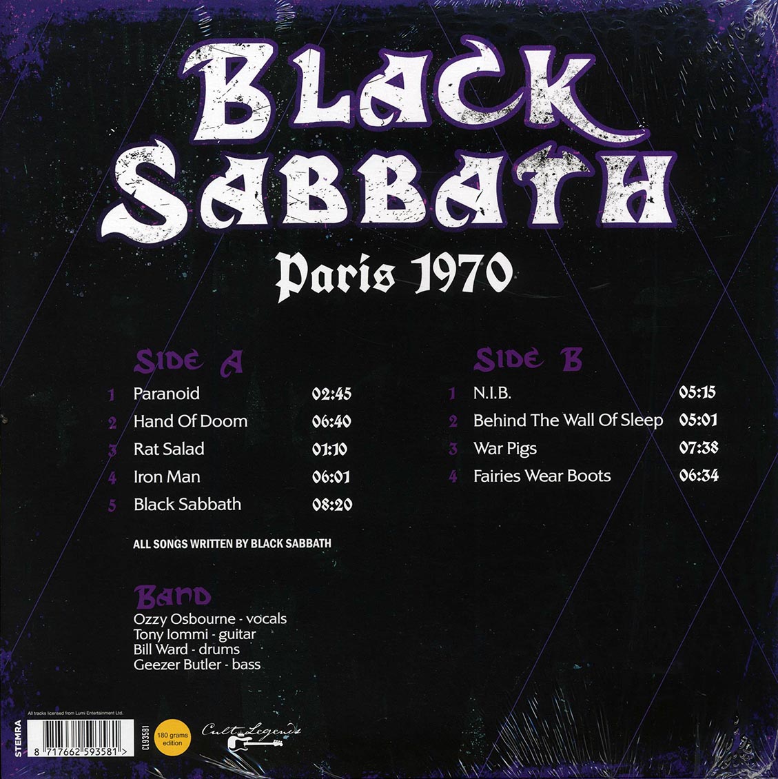 Black Sabbath - Paris 1970 [2023 Unofficial] [New Vinyl Record LP]