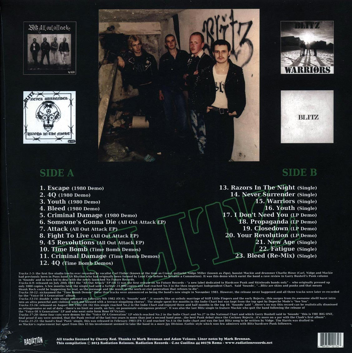 Blitz - Time Bomb: Early Singles and Demos Collection [2013 Compilation] [New Vinyl Record LP]