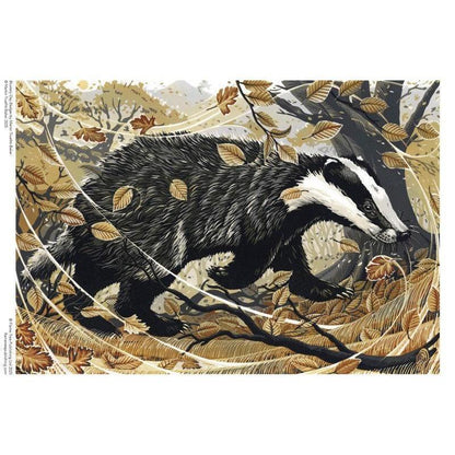 Blustery Day Badger 1000 Piece Jigsaw Puzzle Flame Tree
