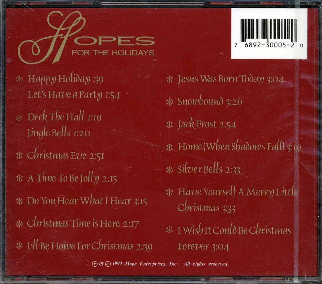 Bob Hope, Dolores Hope - Hopes for the Holidays [1994 New CD]