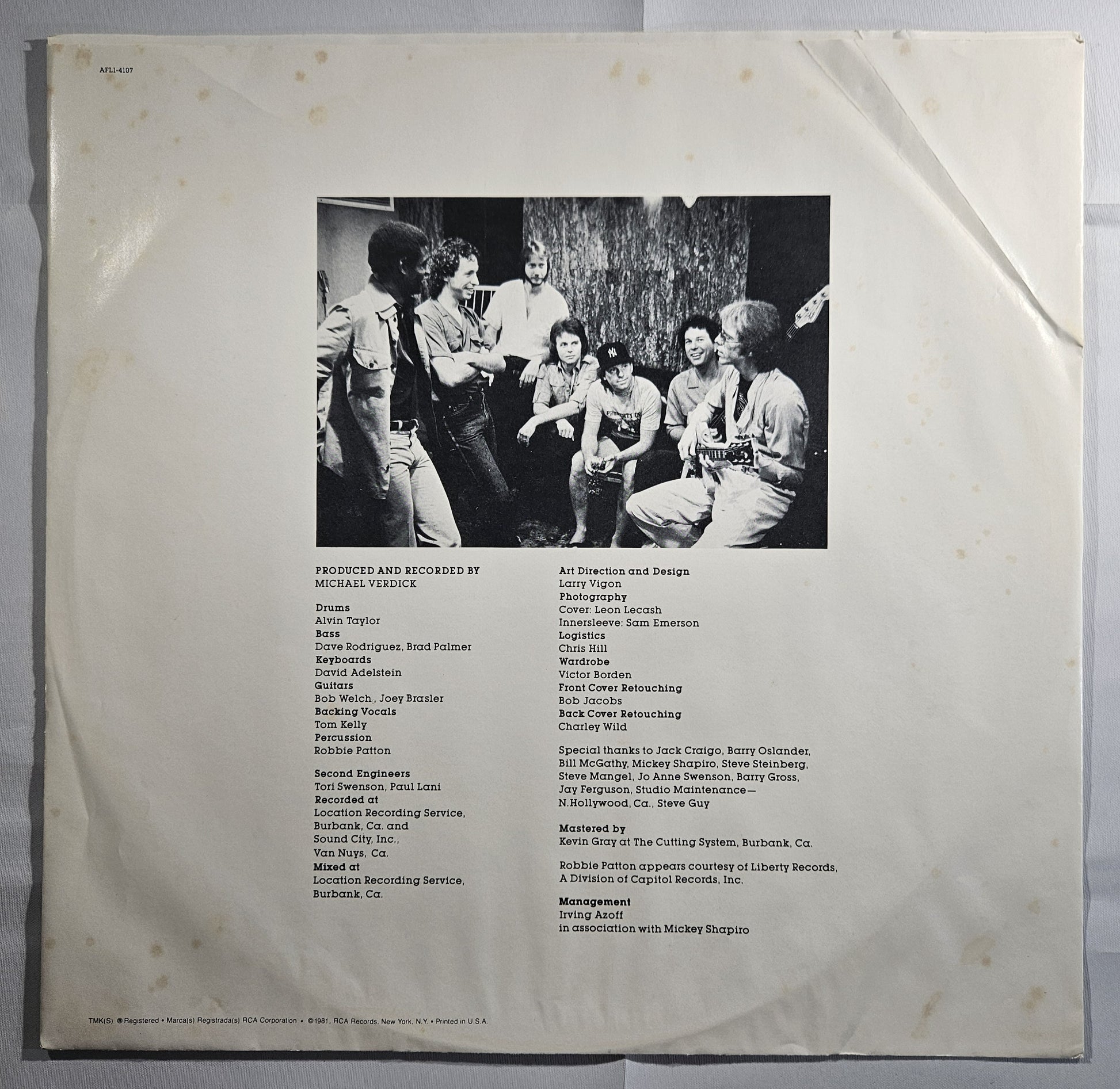 Bob Welch - Bob Welch [1981 Indianapolis Pressing] [Used Vinyl Record LP]