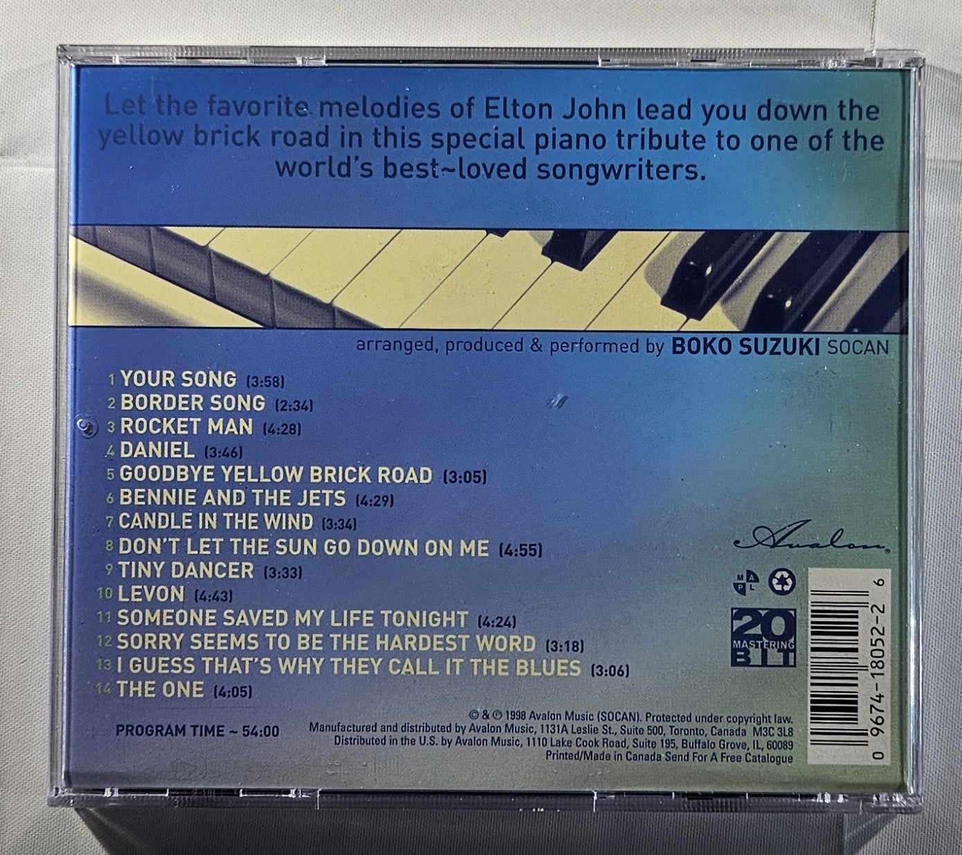 Boko Suzuki - Elton John A Piano Tribute by Boko Suzuki [1998 Used CD]