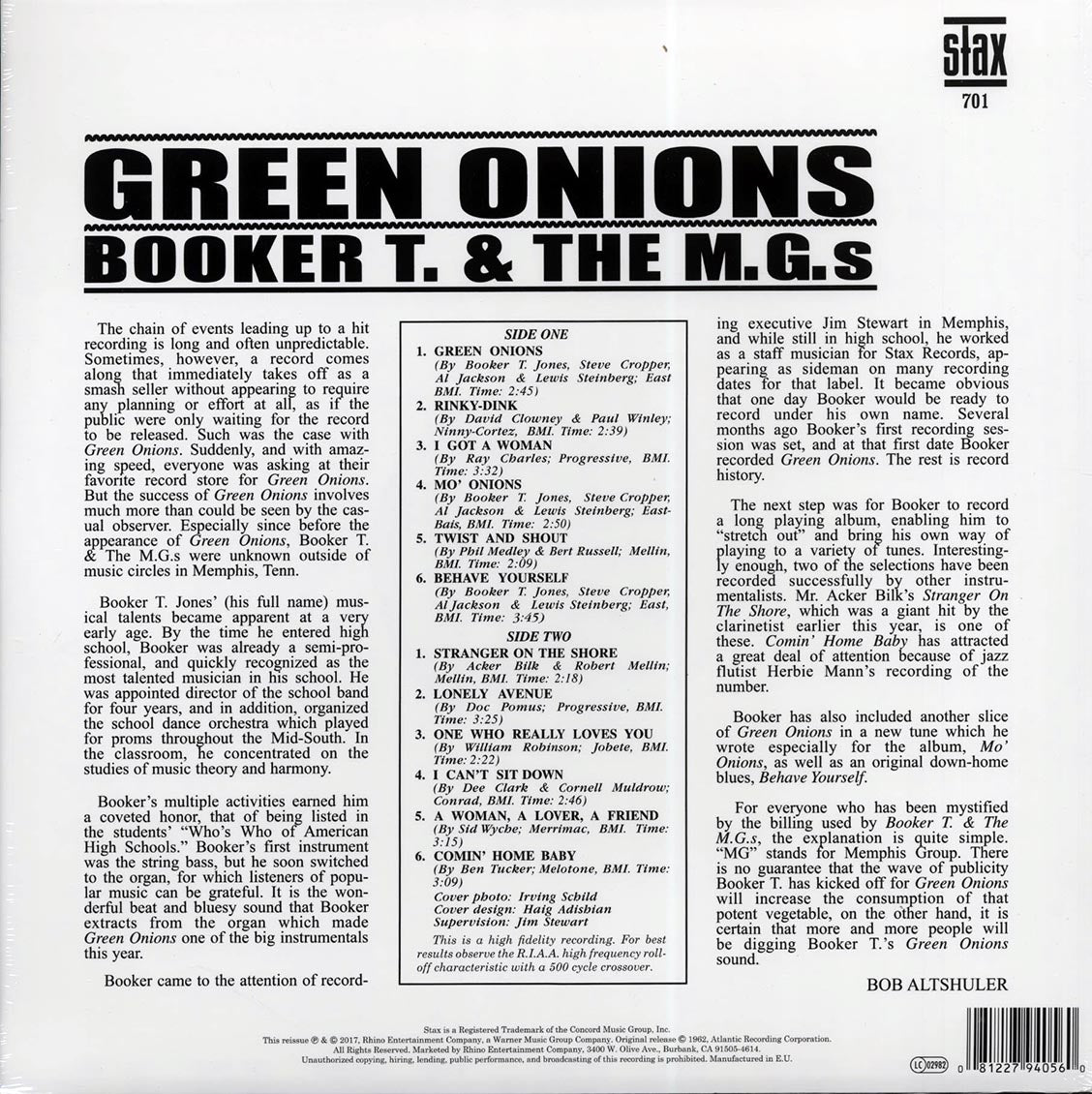 Booker T. & The M.G.'s - Green Onions [2017 Reissue Mono 180G] [New Vinyl LP]