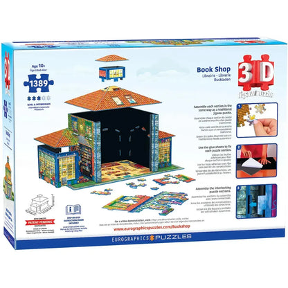 Bookshop 1389 Piece 3D Jigsaw Puzzle Eurographics