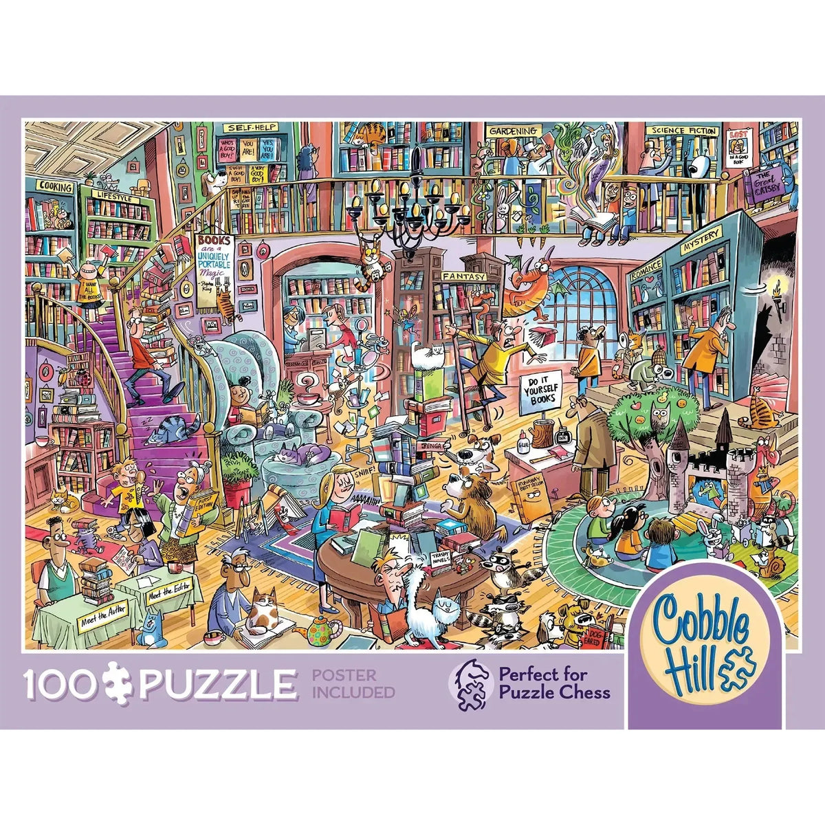 Bookshop Bedlam 100 Large Piece Jigsaw Puzzle Cobble Hill