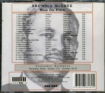 Brownie McGhee - Mean Ole Frisco [2001 Compilation] [New CD]