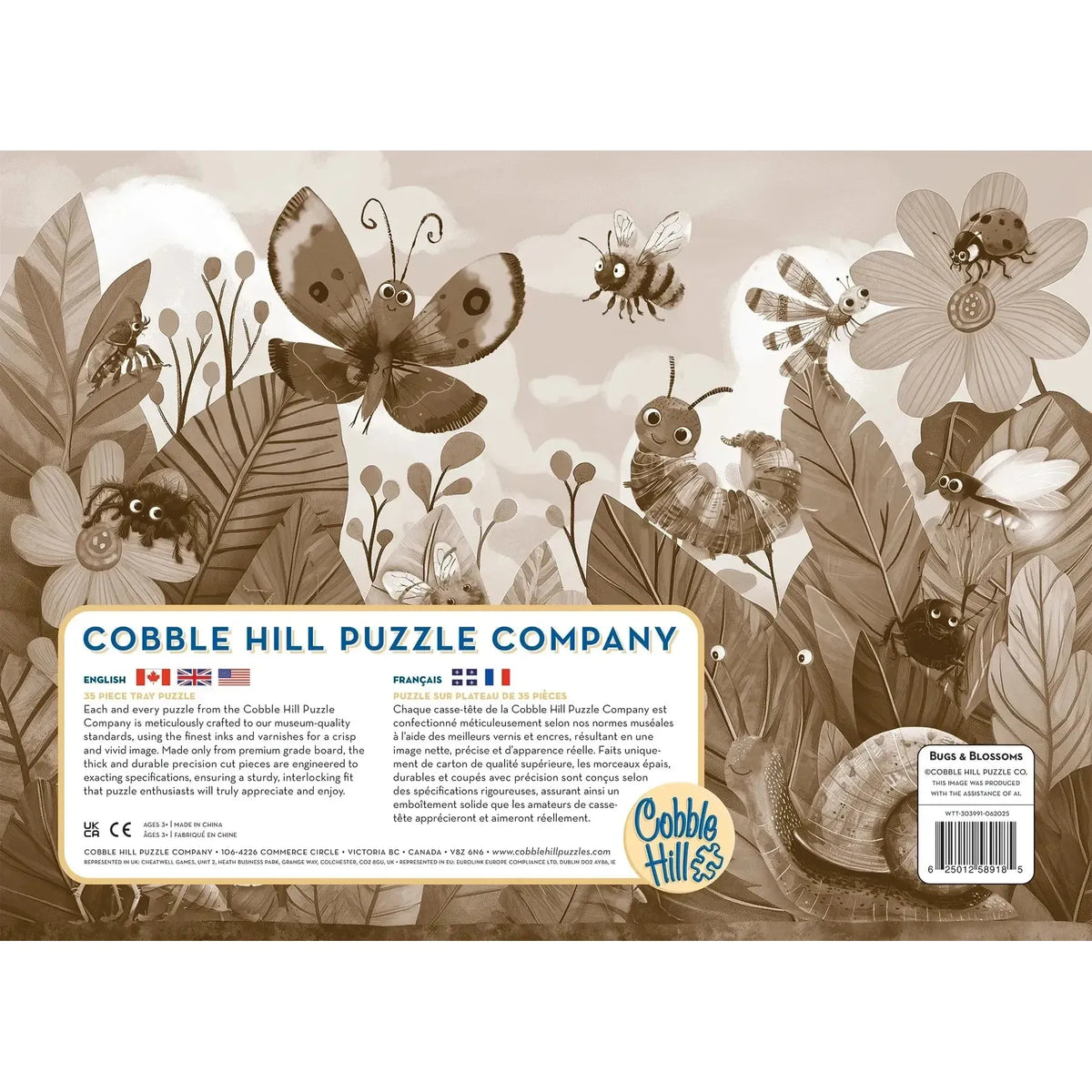 Bugs & Blooms 35 Piece Tray Jigsaw Puzzle Cobble Hill