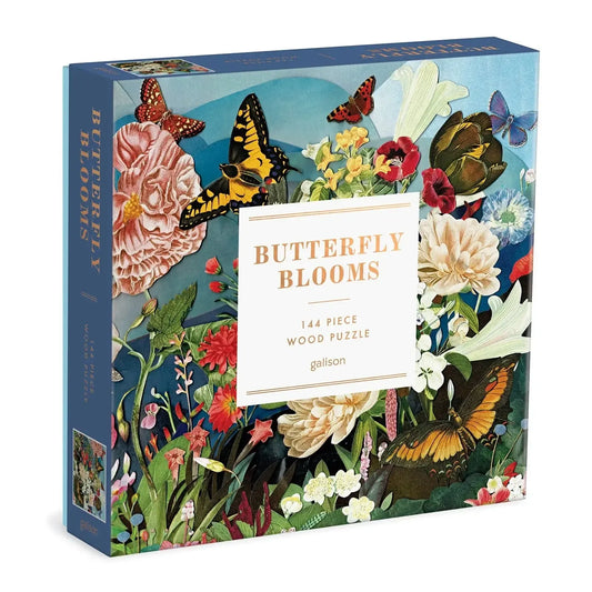 Butterfly Blossoms 144 Piece Wood Jigsaw Puzzle Galison