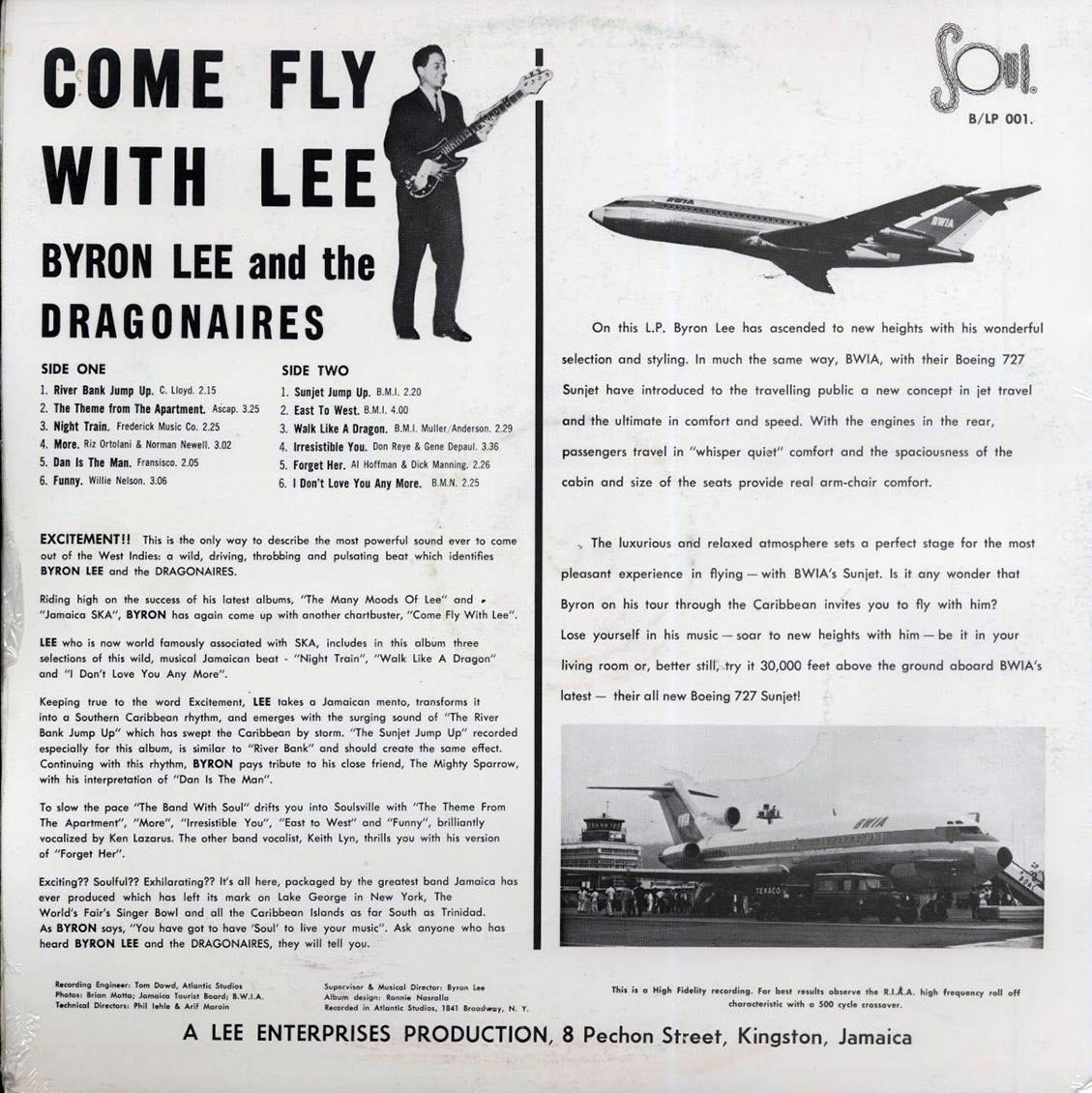Byron Lee and The Dragonaires - Come Fly With Lee [New Vinyl Record LP]