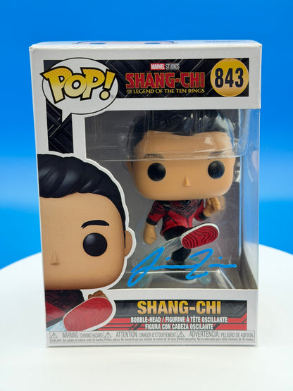 SIGNED by Simu Liu Shang-Chi #843 Funko Pop Vinyl Figure Marvel Shang-Chi and the Legend of the Ten Rings
