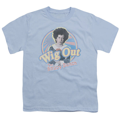 Brady Bunch Wig Out Kids Youth T Shirt Light Blue Officially Licensed