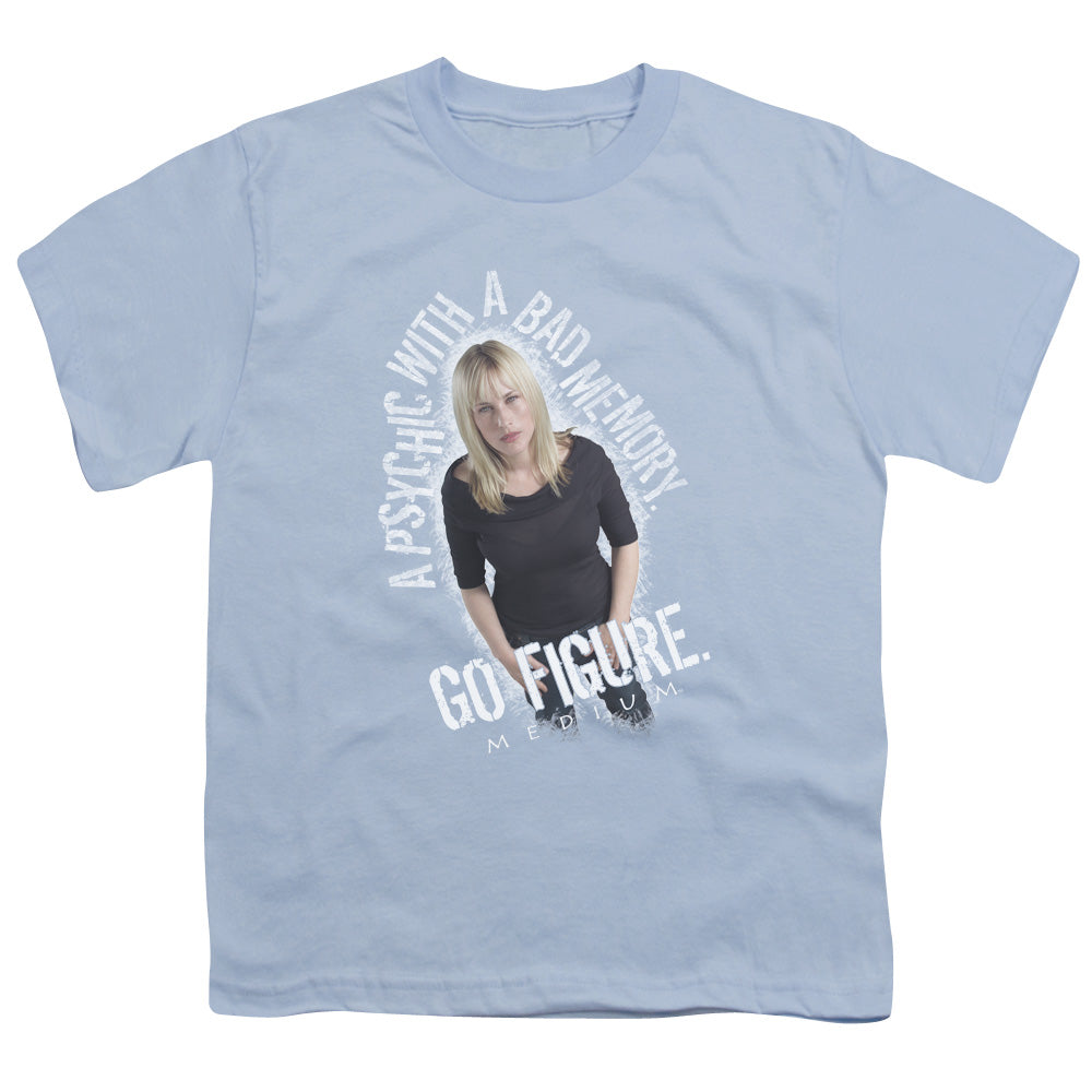Medium Go Figure Kids Youth T Shirt Light Blue Officially Licensed