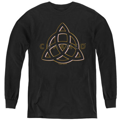 Charmed Triple Linked Logo Long Sleeve Kids Youth T Shirt Black Officially Licensed