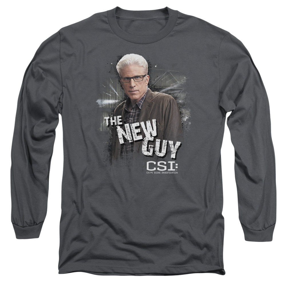 Csi The New Guy Mens Long Sleeve Shirt Charcoal Officially Licensed Officially Licensed