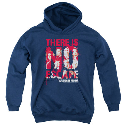 Criminal Minds No Escape Kids Youth Hoodie Navy Officially Licensed