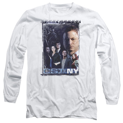 Csi Ny Watchful Eye Mens Long Sleeve Shirt White Officially Licensed Officially Licensed