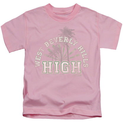 90210 West Beverly Hills High Juvenile Kids Youth T Shirt Pink Officially Licensed
