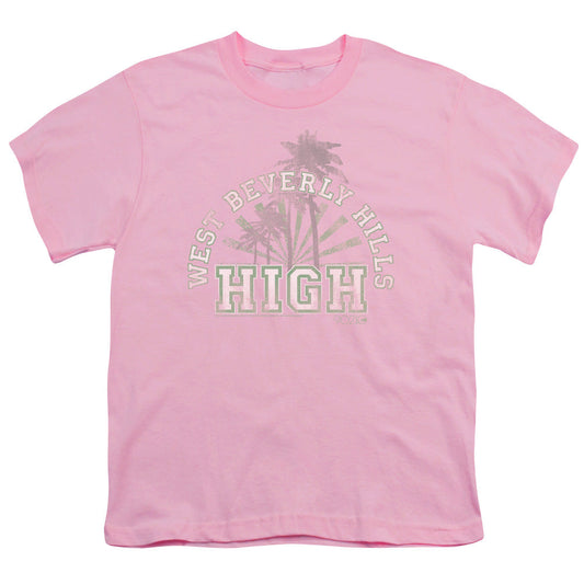 90210 West Beverly Hills High Kids Youth T Shirt Pink Officially Licensed