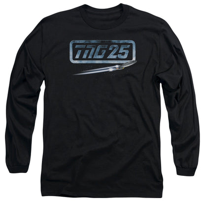 Star Trek Tng 25 Enterprise Mens Long Sleeve Shirt Black Officially Licensed Officially Licensed