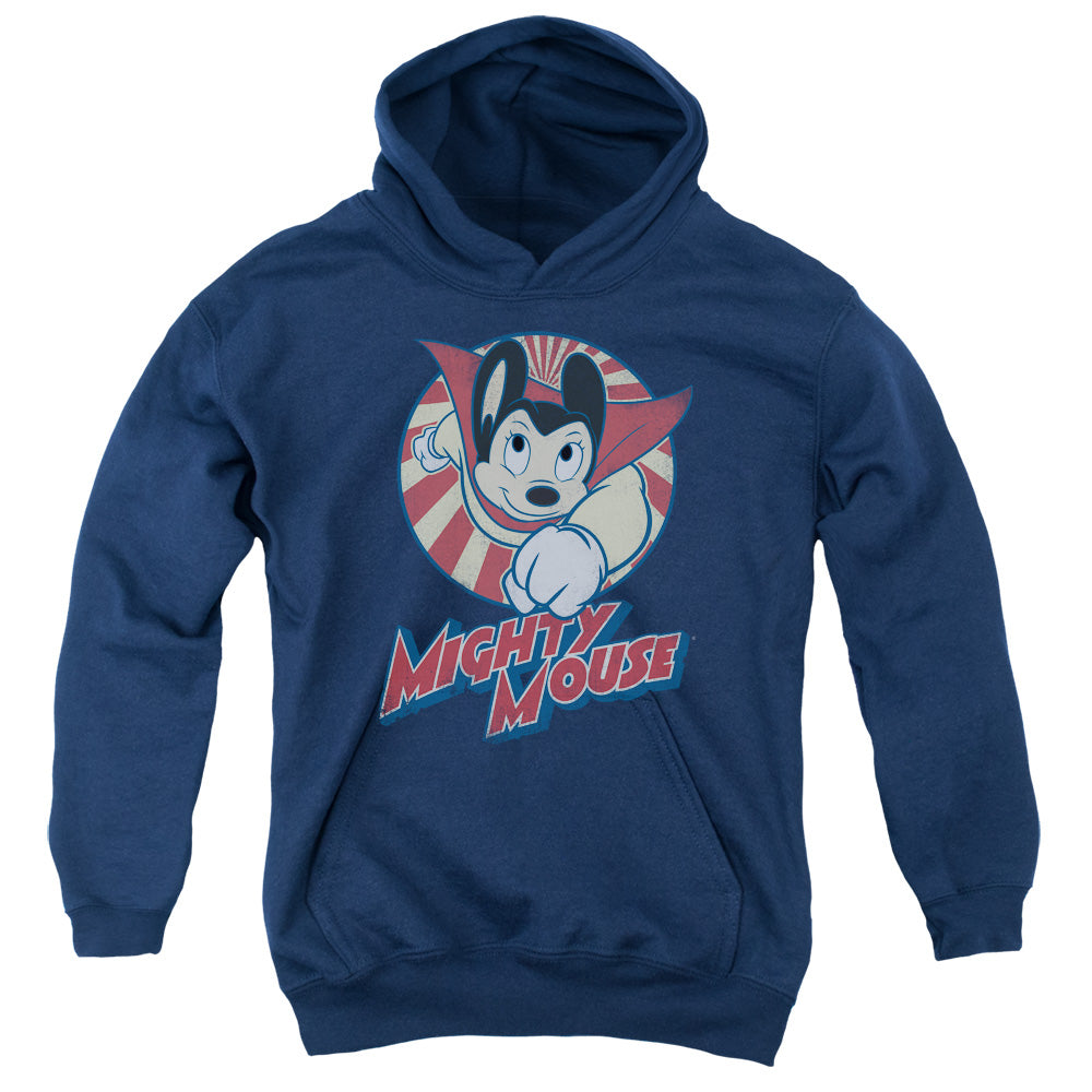 Mighty Mouse the One the Only Kids Youth Hoodie Navy Blue Officially Licensed