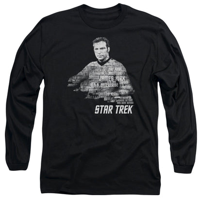 Star Trek Kirk Words Mens Long Sleeve Shirt Black Officially Licensed Officially Licensed