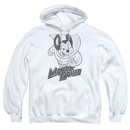 Mighty Mouse Mighty Sketch Mens Hoodie White Officially Licensed