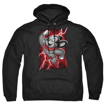 Mighty Mouse Mighty Storm Mens Hoodie Black Officially Licensed