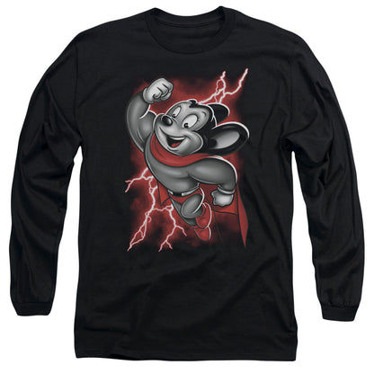 Mighty Mouse Mighty Storm Mens Long Sleeve Shirt Black Officially Licensed