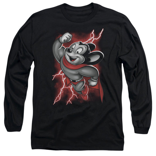 Mighty Mouse Mighty Storm Mens Long Sleeve Shirt Black Officially Licensed