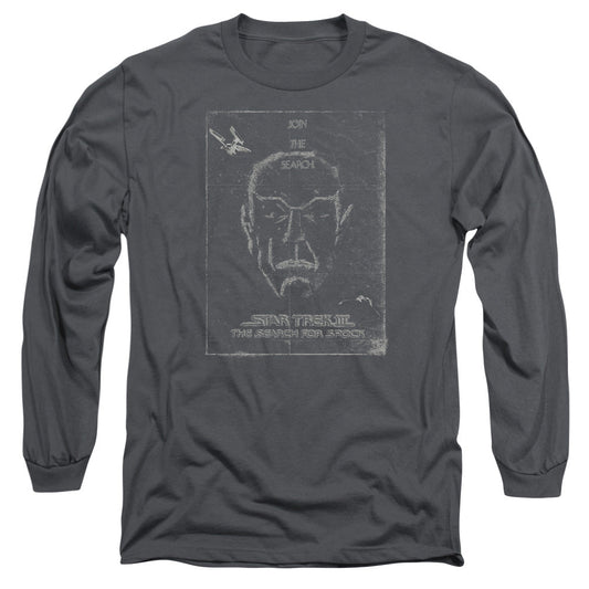 Star Trek Join The Search Mens Long Sleeve Shirt Charcoal Officially Licensed Officially Licensed