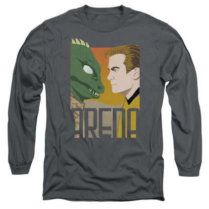 Star Trek Arena Mens Long Sleeve Shirt Charcoal Officially Licensed Officially Licensed