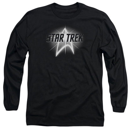 Star Trek Glow Logo Mens Long Sleeve Shirt Black Officially Licensed Officially Licensed