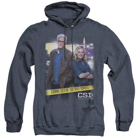 Csi Do Not Cross Mens Heather Hoodie Navy Officially Licensed