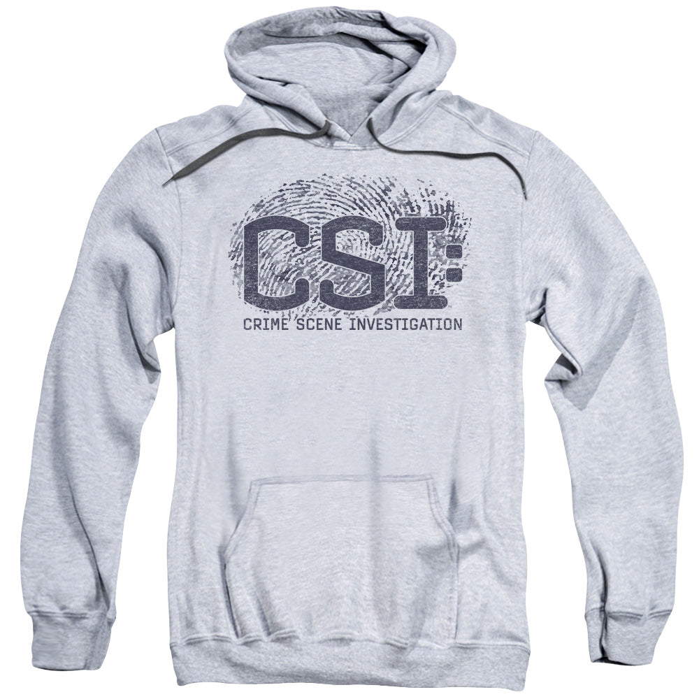 Csi Distressed Logo Mens Hoodie Athletic Heather Officially Licensed
