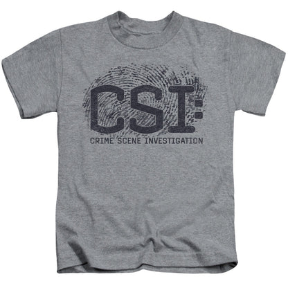 Csi Distressed Logo Juvenile Kids Youth T Shirt Athletic Heather Officially Licensed