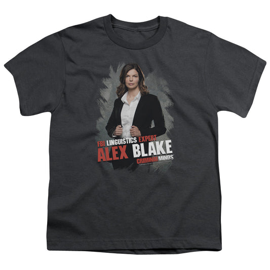 Criminal Minds Alex Blake Kids Youth T Shirt Charcoal Officially Licensed