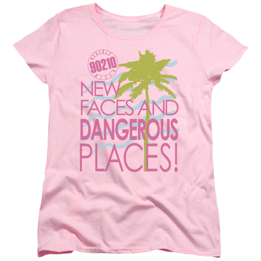 90210 Tagline Womens T Shirt Pink Officially Licensed
