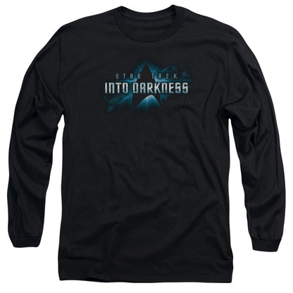 Star Trek Into Darkness Logo Mens Long Sleeve Shirt Black Officially Licensed Officially Licensed