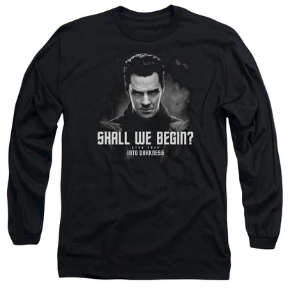 Star Trek Shall We Begin Mens Long Sleeve Shirt Black Officially Licensed Officially Licensed